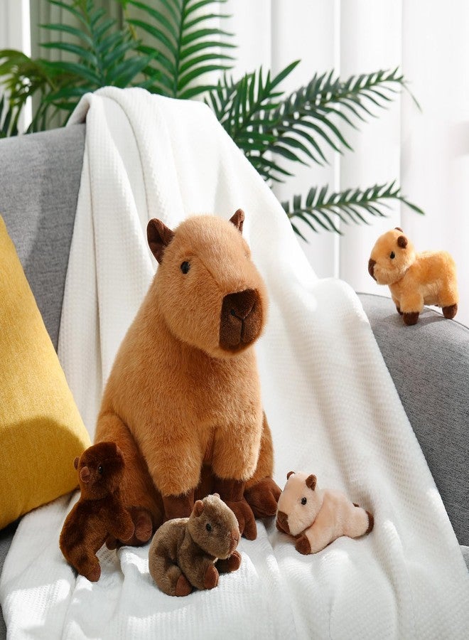 Hollowfly 5 Pcs Capybara Stuffed Animals Capybara Plush Gift for Stuffed Mommy Kids with 4 Cute Babies Inside Soft Plushies for Birthday Party Gifts Operation Christmas(Dark Color,Sitting Style) - Image 4